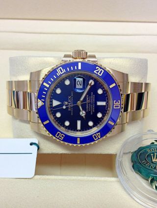 Rolex Submariner Date 116618LB Yellow Gold Blue Dial 40mm 2018 WITH PAPERS 3