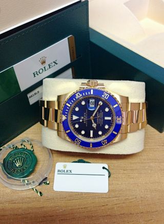 Rolex Submariner Date 116618LB Yellow Gold Blue Dial 40mm 2018 WITH PAPERS 5