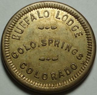 Colorado Springs Colorado Good For 5¢ In Trade Buffalo Lodge Vintage Hotel Token