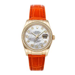 Rolex Datejust Auto 36mm Yellow Gold Diamonds Ladies Watch 116188