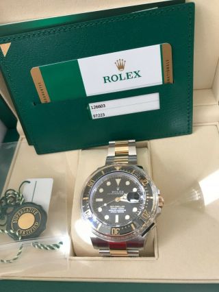 Rolex 126603 18k Gold/steel Sea - Dweller Black Dial 43mm Ceramic C.  2020