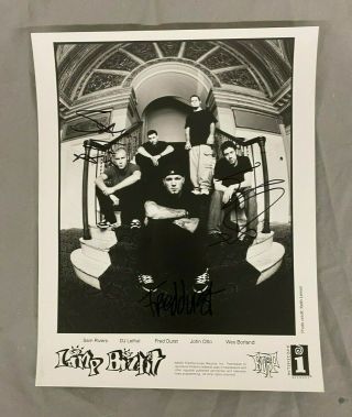 Limp Bizkit 2000 Press Photo Autographed By Fred Durst Sam Rivers & Wes Borland