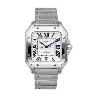 Cartier Santos De Cartier Large Model Auto Steel Mens Bracelet Watch Wssa0009