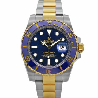 Mens ' Rolex Submariner Date 40,  Steel,  18k Yellow Gold,  Blue dial,  116613LB 2