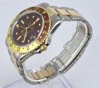 Vintage 1973 Rolex GMT - Master 1675 Brown Root Beer Two - Tone 18K Gold Stainless 5