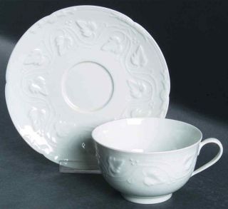 Chas Field Haviland Imperatrice All White Cup & Saucer 6670978