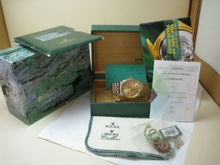 2003 Rolex Datejust 36mm Two - Tone Champagne 18k Jubilee Watch 16233