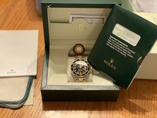 Rolex Submariner 16613 Two - Tone Gold Black Dial And Papers Needs Svc