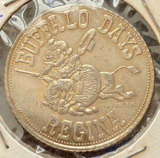 1973 Regina Saskatchewan $1 Trade Dollar - Buffalo Days Rcmp Centennial