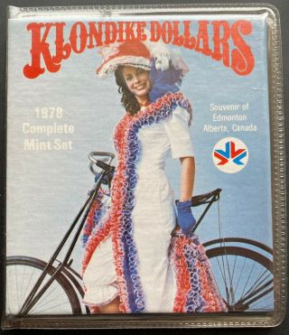 1978 Edmonton Alberta Klondike $1 Trade Dollars - Complete 4 Coin Mark Set