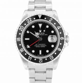 2003 Rolex Gmt - Master Ii 40mm K Black 16710 Stainless Steel Sel Black Watch
