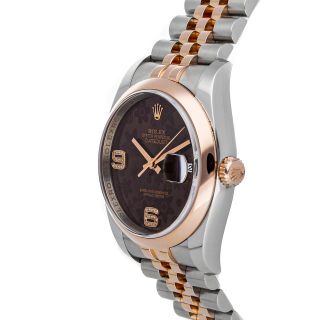 Rolex Datejust Auto 36mm Steel Gold Diamonds Mens Jubilee Bracelet Watch 116201 3