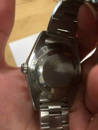 Men ' s Rolex Milgauss 116400GV Oyster Perpetual Z - Blue Dial Green Crystal Watch 5