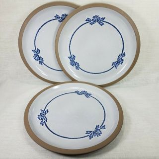 Midwinter Stoneware Japan Set Of 3 Blue Print 10 7/8 " Dinner Plates -