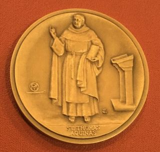 Saints Of Christendom St.  Thomas Aquinas Coin Medal God Catholic Religion A