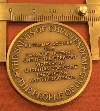 Saints Of Christendom St.  Thomas Aquinas Coin Medal God Catholic Religion A 2