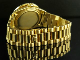 18K Mens Yellow Gold Rolex Presidential Day - Date 36MM Diamond Watch 3.  5 CT 6
