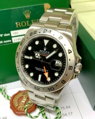 Rolex Explorer Ii 216570 42mm Black Dial 2013 With Papers Serviced By Rolex