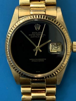 Rolex Date Just Ref 1601 Onyx Dial From 1974 In (397)