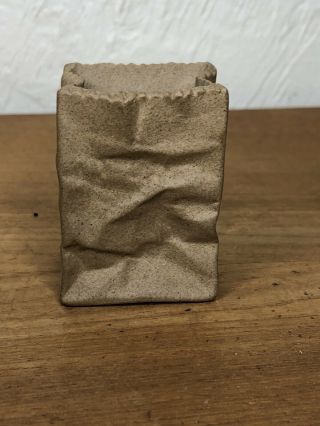 Harvey Craft STYLE Pop Art Ceramic Brown Paper Bag MINIATURE 2