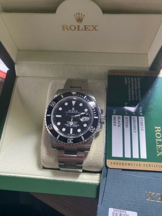 Rolex 116610 Black Ceramic Submariner Stainless Steel Watch With Date