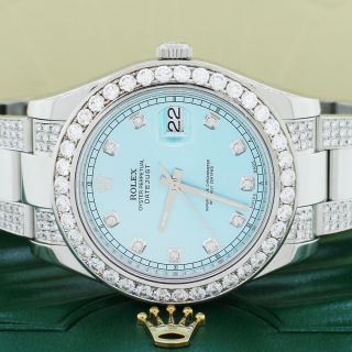 Rolex Datejust Ii 41mm Ss Watch W/6.  1ct Diamond Dial/bezel/bracelet 116300