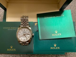 Rolex Datejust 41mm 18K White Gold & Steel,  Mother - of - Pearl Dial 126334,  62610 5