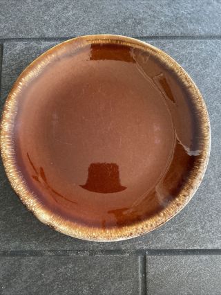 Set Of 8 Hull Brown Drip 10.  5”dinner Plates