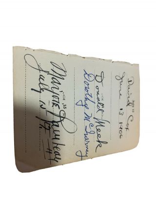 Donald Meek & 3 Others Signed Date Book Page 1906