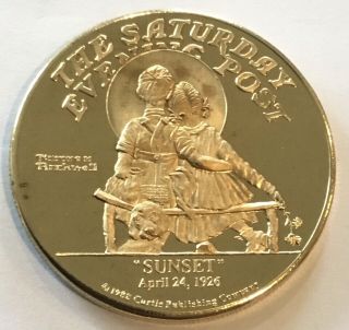 Norman Rockwell The Saturday Evening Post Sunset April Cover Art Coin Medal