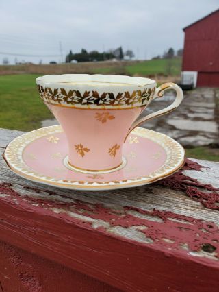 Stunning Aynsley Teacup And Saucer Aynsley Tea Cup Corest Teacup Pink & Gold