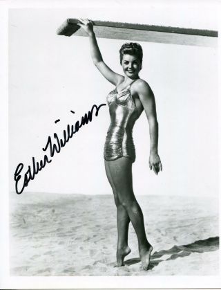 Esther Williams Autograph Swimmer Million Dollar Mermaid Actress Signed Photo