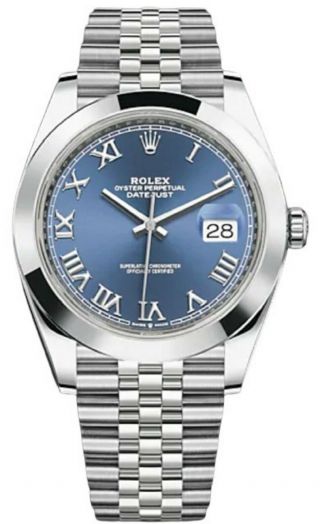 Rolex Datejust 126300 Blue Roman Dial Jubilee 2020 Watch 41mm Box & Paper
