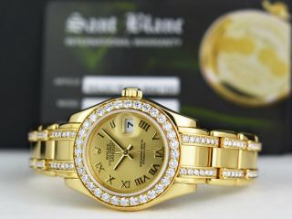 ROLEX 18kt Gold Pearlmaster Champagne Roman Diamond Bracelet 80298 SANT BLANC 5