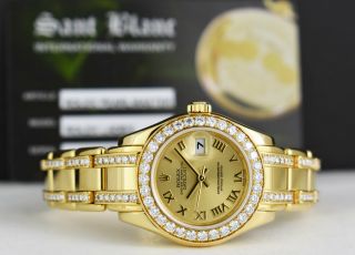 ROLEX 18kt Gold Pearlmaster Champagne Roman Diamond Bracelet 80298 SANT BLANC 6
