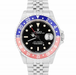 Unpolished 1991 Rolex Gmt - Master 40mm Pepsi Red Blue Patina Steel Watch 16700