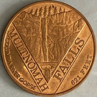 Multnomah Falls Columbia River Gorge State Of Oregon 1859 Token Medal