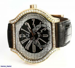 Delacour Grand City Duo 18k Rose Gold Diamonds Wristwatch