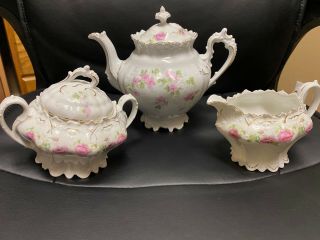 Mz Austria Tea Pot,  Sugar Bowl,  Creamer Bowl - Porcelain Bone China (3)