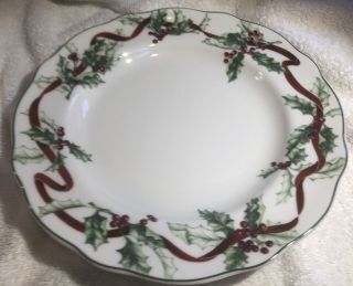4 Charter Club Winter Garland Dinner Plate (s) 11 3/8 " Christmas Holly