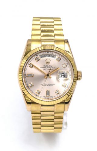Rolex President Day - Date 118235 Wristwatch 18k Everose Gold Pink Diamond Dial