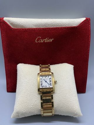 Cartier Tank Francaise 2385 18k Yellow Gold Ladies Watch.  No Box/papers