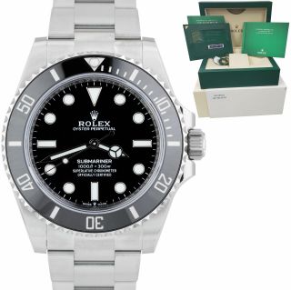December 2020 Rolex Submariner 41mm No - Date Black Ceramic Watch 124060 Ln
