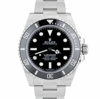 DECEMBER 2020 Rolex Submariner 41mm No - Date Black Ceramic Watch 124060 LN 5