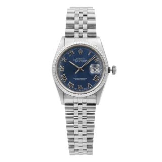 Rolex Datejust Stainless Steel Blue Roman Dial Automatic Mens Watch 16220