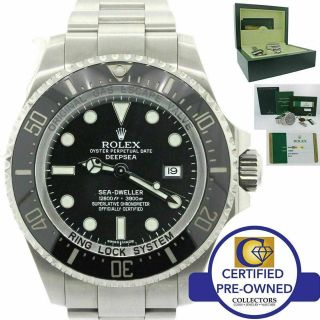 Papers 2015 Rolex Sea - Dweller Deepsea 116660 Steel 44mm Black Ceramic Dive Watch