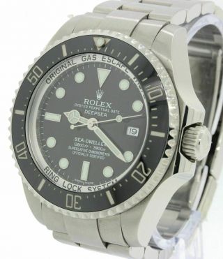 PAPERS 2015 Rolex Sea - Dweller Deepsea 116660 Steel 44mm Black Ceramic Dive Watch 3