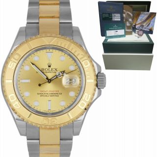 2015 Service Rolex Yacht - Master Two - Tone Gold Steel Champagne 40mm Watch 16623