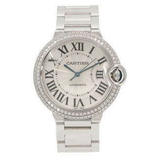 Cartier Ballon Bleu We9006z3 18k White Gold 36mm Diamond Bezel Ladies Watch