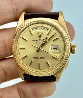 Rolex President Day - Date,  Ref.  1803,  18k Solid Gold,  Vintage Watch